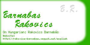 barnabas rakovics business card